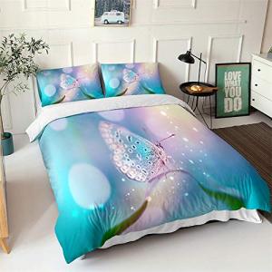 Chickwin Juego de Ropa de Cama 3D Mariposa Estampado 3 Piez…