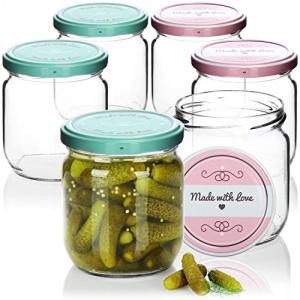 com-four 6x Tarros de Cristal para Conservas con Tapa de Ro…