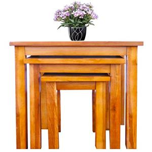 Nest of Tables OAK - Juego de 3 Mesas Nido de Madera Sólida…