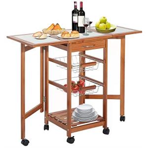 BAKAJI Carrito de Cocina Extensible con Superficies de Apoy…