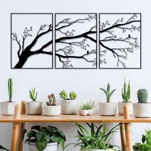 Conjunto de 3 grandes árbol de la vida de pared decorativa,…