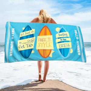 LUROON Toalla de Playa Grande y Suave 90 x 180cm, Ligera y…