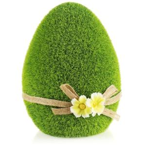 com-four® Figura Decorativa - Huevo de Pascua con Lazo y Fl…