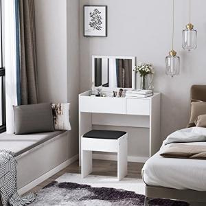 HOMCOM Tocador de Maquillaje con Taburete Mesa de Maquillaj…