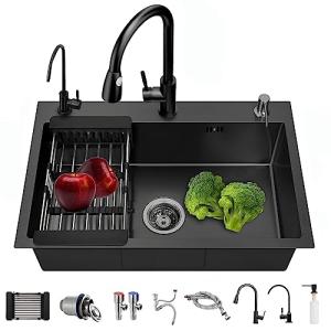 Fregadero de cocina Gris oscuro, 304 de acero inoxidable, 8…