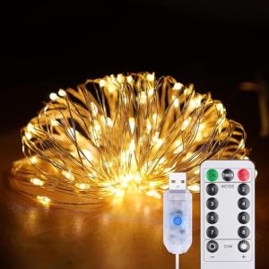Wekrigh Guirnalda Luces, Cadena de Luces 5M 50 LED con 8 Mo…