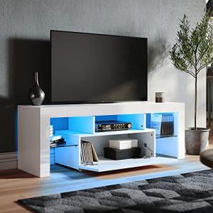 SONNI Mueble TV Blanco con Luz LED Ajustable de 12 Colores…
