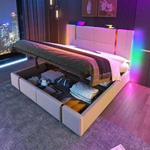 Cama Matrimonio 180 x 200 cm con cajón,Estructura de Cama D…