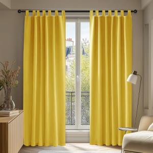 Deconovo - Cortinas opacas con presillas, 2 paneles