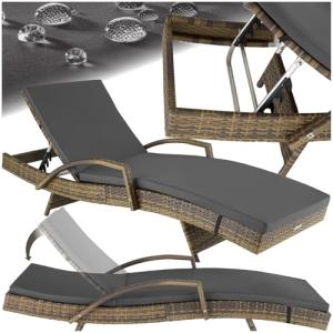 TecTake® Tumbona Jardín Exterior de Ratán y Aluminio, Tumbo…