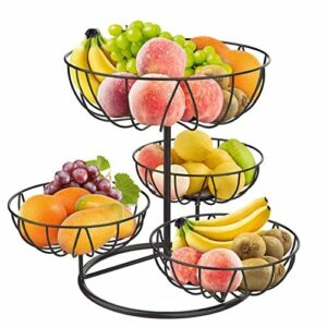 Fuleadture Cesta de frutas de 4 niveles – Frutero extraíble…