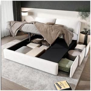 Wyibwy Cama de matrimonio acolchada, 180 x 200 cm, con cabe…