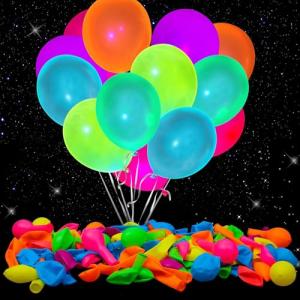 100 pcs Globos de Neón Fluorescentes Fiesta 7 Colores Cumpl…