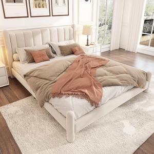 Moimhear Cama tapizada de 180 x 200 cm con somier y cabecer…