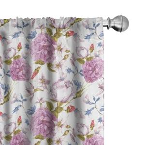 ABAKUHAUS Flor Juego de 2 Paños Cortinas, Naturaleza Retro…