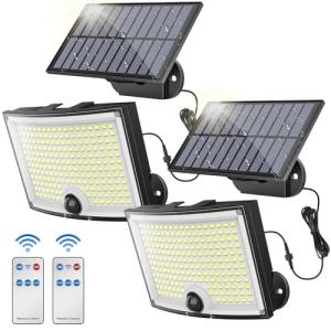 Ortiny Luz Solar Exterior 【202 LED | 3 Modos | IP65 | 2 Paq…