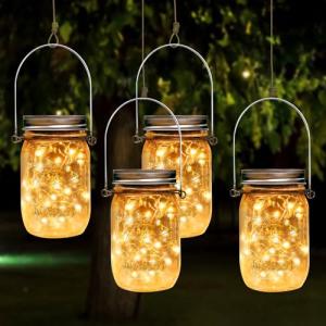 4 farolillos solares para exteriores, lámparas solares para…