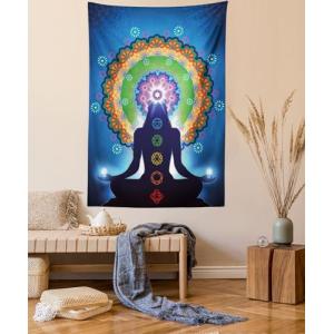 ABAKUHAUS Chakra Tapiz de Pared y Cubrecama Suave, Silueta…