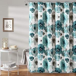 Lush Decor, Blue Leah - Cortina de Ducha para baño, diseño…