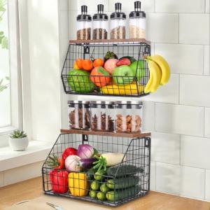 Zaxiva Frutero de Cocina Moderno de 2 Pisos, Organizador de…