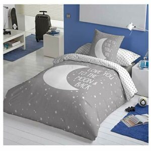 COTTON ARTean Funda Nordica Reversible Moon Grey Cama de 90…