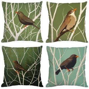 Fundas Cojines 70x70 cm Juego de 4 Verde Cojines Exterior I…