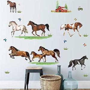decalmile Pegatinas de Pared Animales Caballo Vinilos Decor…