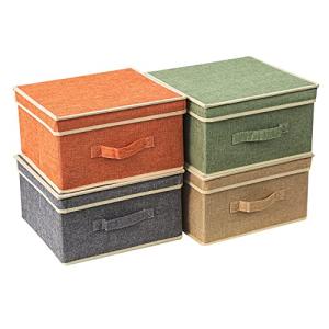 BrilliantJo Cajas de Almacenamiento con Tapa, Canasta de Al…