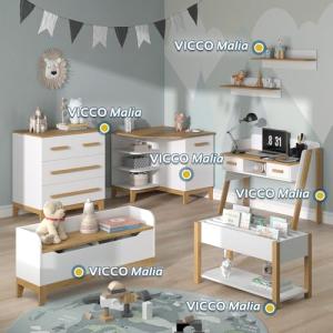 VitaliSpa Cambiador Malia, Blanco/Roble, 85 x 85.2 cm con P…