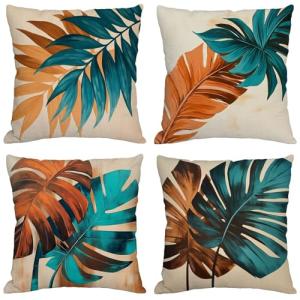 Fundas Cojines 70x70 cm Juego de 4 Beige Cojines Exterior I…