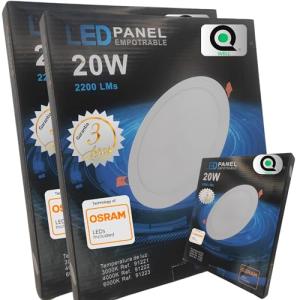 QWell - 2 X Panel Downlight LED Redondo 20W | OSRAM Chip |…
