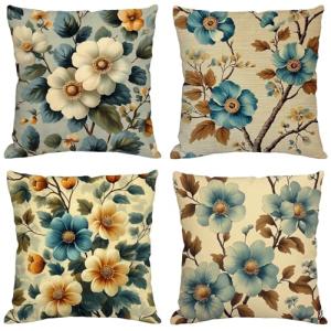 Funda Cojin 80x80 cm,Juego de 4 Fundas de Cojines Amarillo…