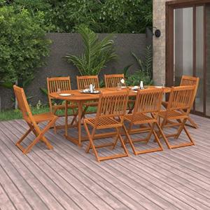 MOONAIRY Set de Comedor para jardín 9 Piezas, Conjunto Mesa…