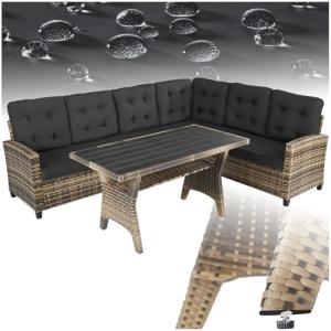 TecTake® Conjunto Jardín de Ratán Combinable con Cojines 9…