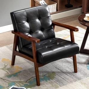HomeMiYN Silla Sillón de Cuero Moderna Silla Butaca de Ocio…