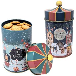 Com-four® Lata para Galletas Navideñas - 2 Piezas de Almace…