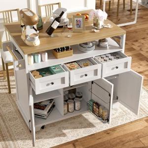 Oslghy Isla De Cocina con Mueble u Mesa, Carro de Cocina co…