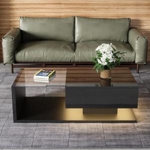 KecDuey Mesa de centro de 105 x 55 x 32,5 cm, mesa auxiliar…