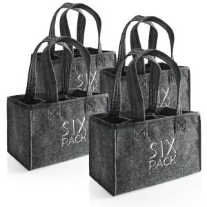 com-four® Bolsa para 4 Botellas - Portabebidas de Fieltro p…