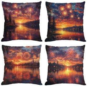 Funda Cojin 70x70 cm, Juego de 4 Fundas de Cojines Otoño Li…