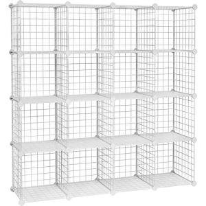 SONGMICS Armario Modular de Alambre metálico con 16 Cubos,…
