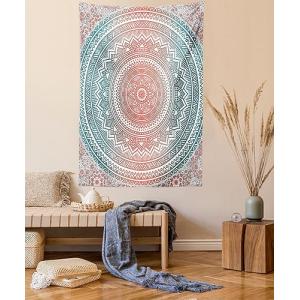 ABAKUHAUS Teal y Coral Tapiz de Pared y Cubrecama Suave, Ma…