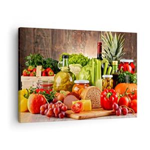 Lienzos decorativos Alimentos verduras brócoli carne Cuadro…
