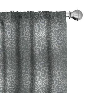 ABAKUHAUS Barroco Juego de 2 Paños Cortinas, Trazos Florale…