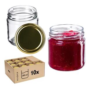 KADAX Tarros Pequeños de 200 ml, Botes de Cristal con Tapa…
