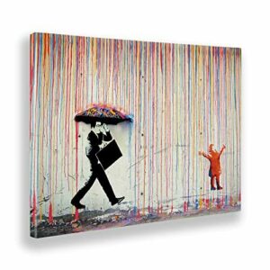 Giallobus - Pintura - Banksy - Lluvia de colores - Tela can…