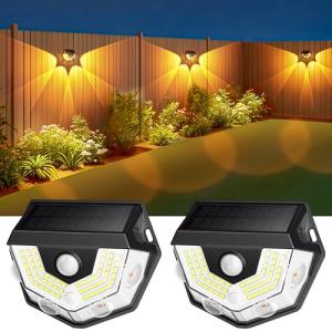 Aplique Solar Exterior Pared, 2 Piezas superbrillantes 270…