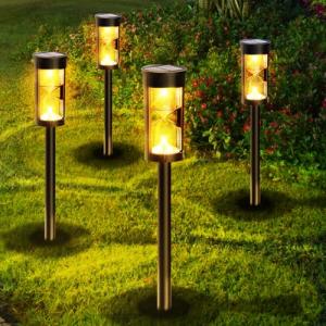 Luces Solares Led Exterior Jardin, Moman 4Pcs Luz Solar Ext…