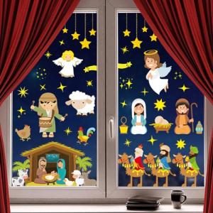 Pegatinas Navidad Ventanas Cristal 9 Hojas Decoración Venta…