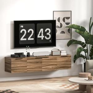 HOMCOM Mueble TV Mural 150 cm, Mueble TV para televisores d…